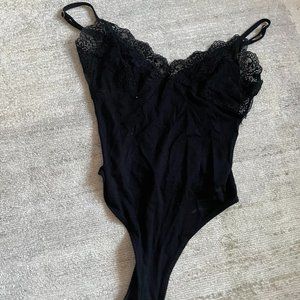 Only Hearts Black Lace Bodysuit